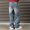 Men’s Vintage Blue Workwear Jeans – Relaxed Fit with Panel Stitching
