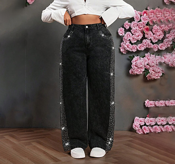 Plus Sizes Rhinestone Jeans