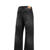 Men’s Black Rhinestone Portrait Jeans – Street Art Wide-Leg Denim