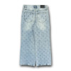 Custom Embossed Floral Wide-Leg Jeans for Boutique & Designer Collections