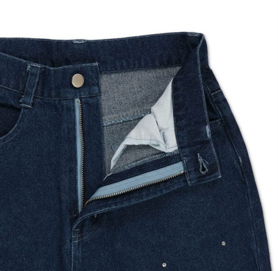 Custom Pearl-Studded Dark Denim Jeans for Premium Boutique Collections