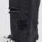 Men’s Distressed Cross Patch Jeans – Black Wide-Leg Streetwear Denim