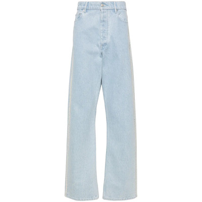 Minimalist Light Blue Wide-Leg Jeans – Clean-Cut High-Waisted Denim