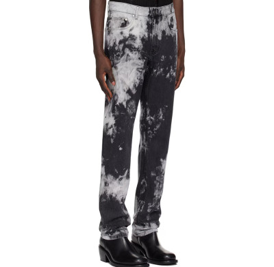 Monochrome Cloud-Wash Jeans – Straight-Leg Artistic Denim
