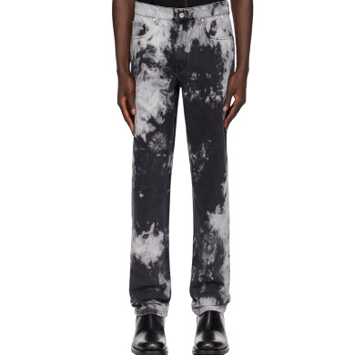 Monochrome Cloud-Wash Jeans – Straight-Leg Artistic Denim