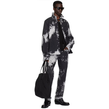 Monochrome Cloud-Wash Jeans – Straight-Leg Artistic Denim