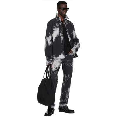 Monochrome Cloud-Wash Jeans – Straight-Leg Artistic Denim