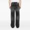 Black Wide-Leg Jeans with Rhinestone Face Graphics