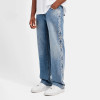 Custom Side-Graphic Wide Leg Vintage Denim Jeans