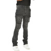 Custom Black Pinstripe Cargo Denim for Boutique Designers