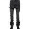 Custom Black Pinstripe Cargo Denim for Boutique Designers