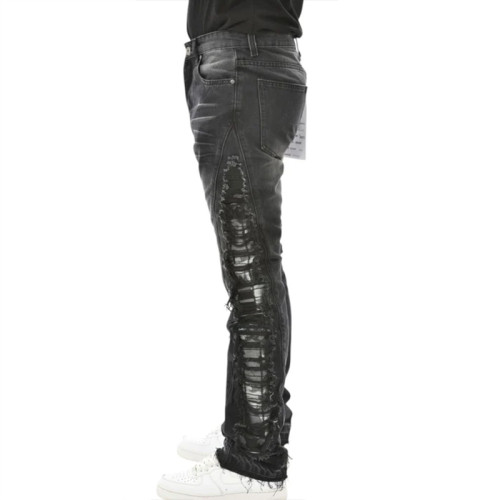 Custom Destroyed Side Fringe Black Denim – For Avant-Garde Street Labels