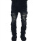 Custom Destroyed Side Fringe Black Denim – For Avant-Garde Street Labels