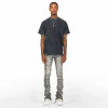 Custom Stacked Flare Jeans with Heavy Distressing & Tie-Dye