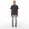 Custom Stacked Flare Jeans with Heavy Distressing & Tie-Dye