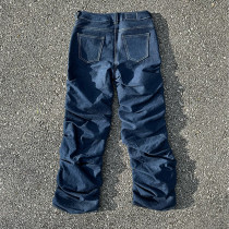 Custom Deep Indigo Extreme Stacked Denim Pants