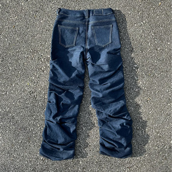 Custom Deep Indigo Extreme Stacked Denim Pants