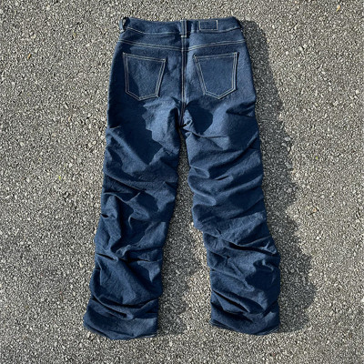 Custom Deep Indigo Extreme Stacked Denim Pants