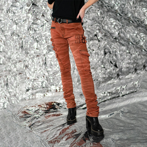 Custom Minimalist Straight Denim Jeans with Raw Edge