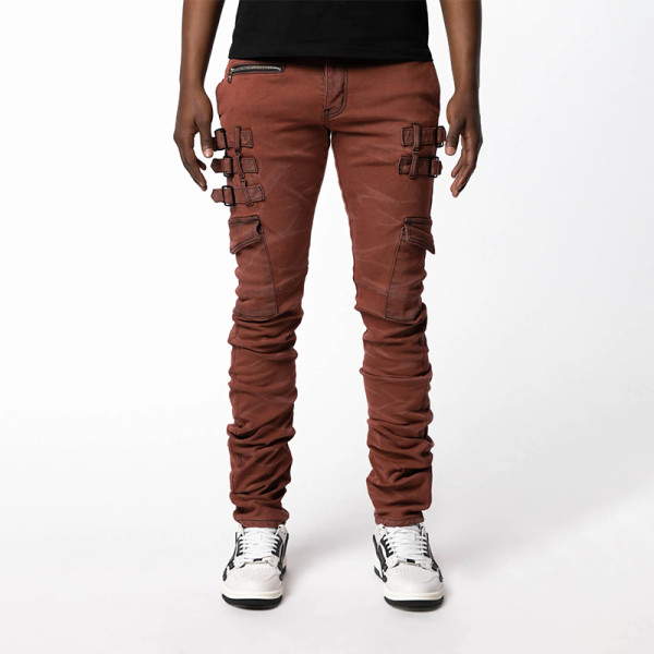 Custom Minimalist Straight Denim Jeans with Raw Edge