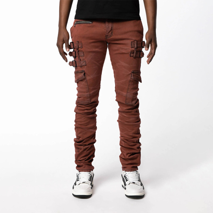 Custom Minimalist Straight Denim Jeans with Raw Edge