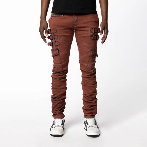 Custom Minimalist Straight Denim Jeans with Raw Edge