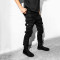 Custom Black Tactical Stacked Pants with Utility Pockets