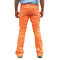 Custom Neon Orange Patchwork Distressed Jeans