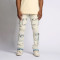 Custom Multi-Pocket Stacked Jeans with Bleach Wash Detail