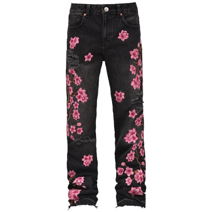 Renaissance Oil Painting Print Jeans
