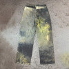 Custom Embroidered Cherry Blossom Denim in Black