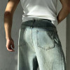 Custom Washed Wide-Leg Jeans with Fade Vintage Finish Wash Denim Pants