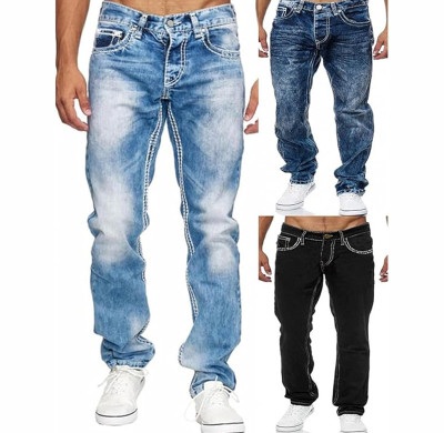 Custom Washed Wide-Leg Jeans with Minimalist Vintage Finish