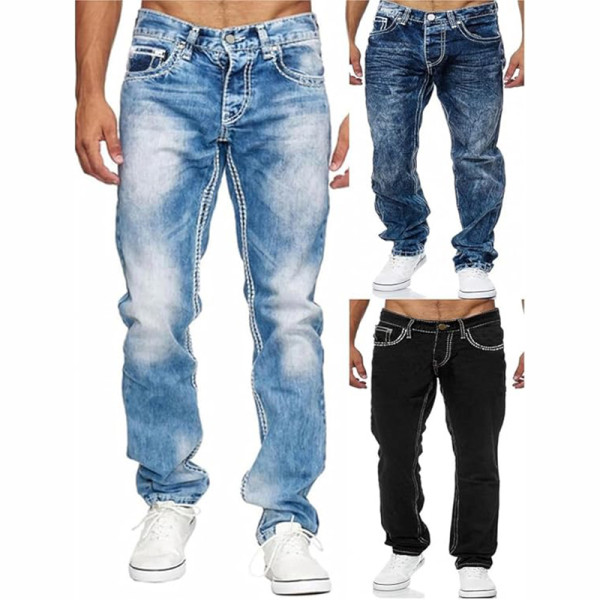 Custom Washed Wide-Leg Jeans with Minimalist Vintage Finish