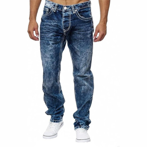 Custom Washed Wide-Leg Jeans with Minimalist Vintage Finish