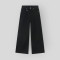 Custom Washed Black Wide-Leg Jeans with Faded Whisker Effect