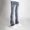 Custom Rhinestone Stacked Skinny Jeans for Designer Brands