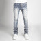Custom Rhinestone Stacked Skinny Jeans for Designer Brands
