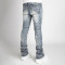Custom Rhinestone Stacked Skinny Jeans for Designer Brands