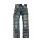 Custom Allover Fringed Panel Straight Jeans for Streetwear Labels