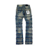 Custom Allover Fringed Panel Straight Jeans for Streetwear Labels
