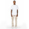 Custom Beige Cargo Flared Jeans with Distressed Panel Details