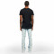 Custom Painted Flared Jeans with Geometric Rips & Light Wash Finish