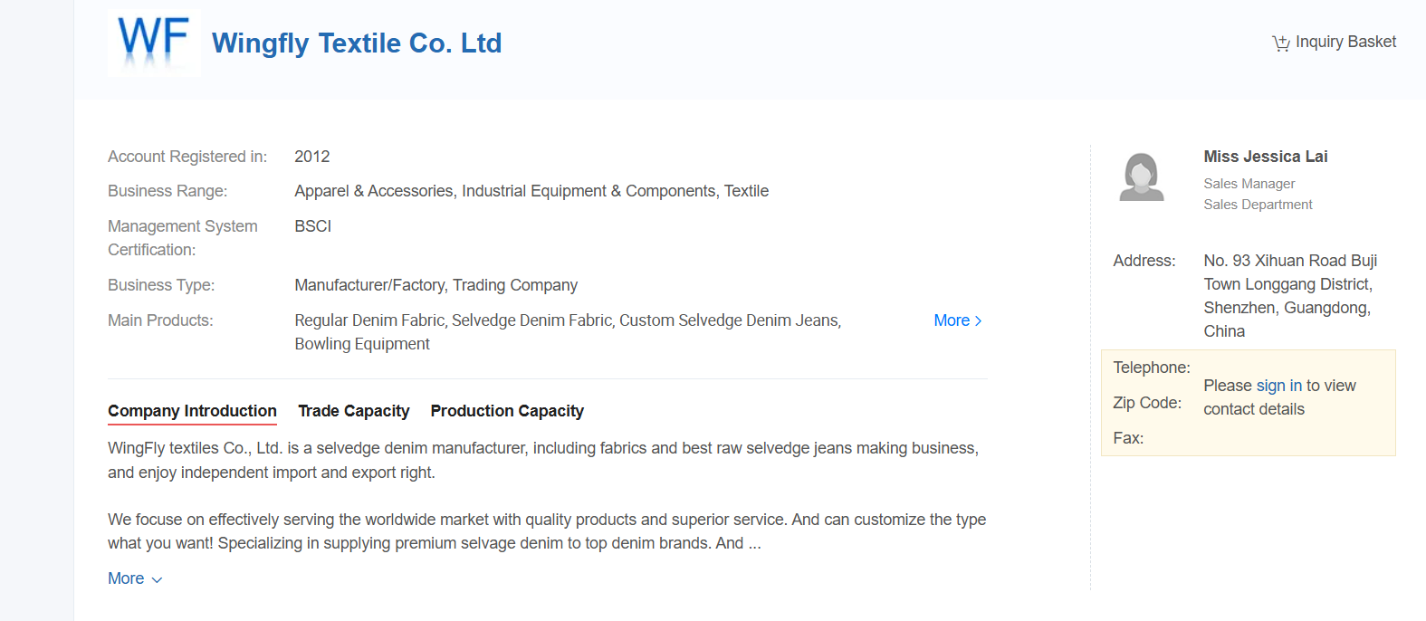 Wingfly Textile Co. Ltd