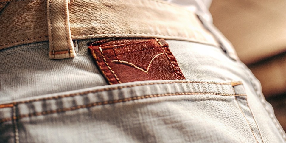 A classic, iconic photo of a Levi's 501 jeans back patch.