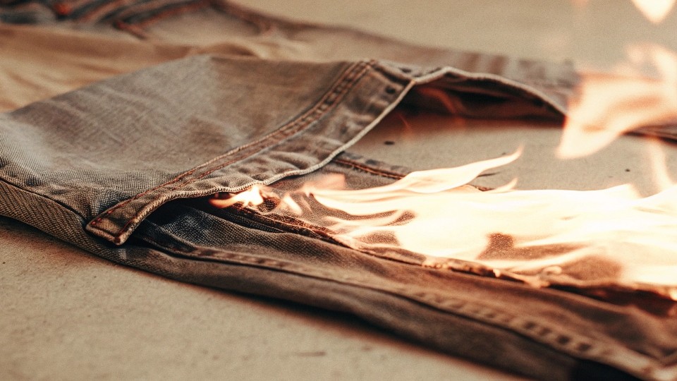 Yes, denim is considered easily flammable