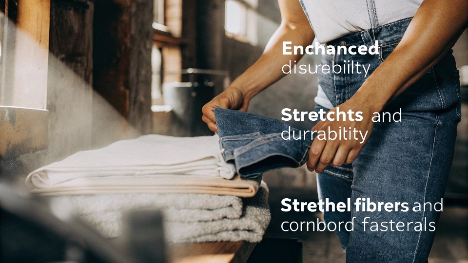 Fibre blends combine the best of natural and synthetic fibres to enhance durability, stretch, wash-fastness, and customer comfort. They are especially popular for fashion-forward or size-inclusive denim.
