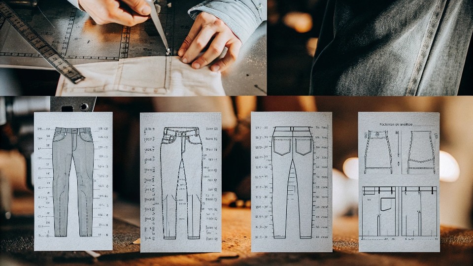 A comprehensive jean tech pack typically contains five core sections