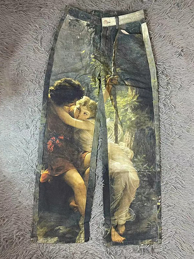 Painting Print Jeans