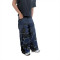 OEM & ODM Custom Blue Irregular Patchwork Jeans for Wholesale